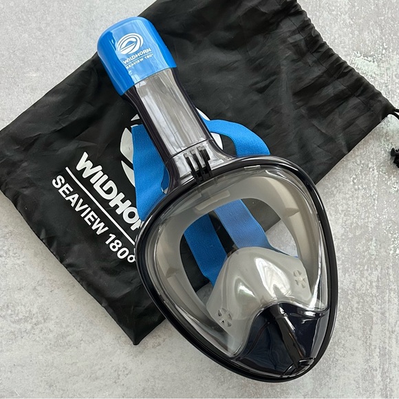 SEAVIEW 180 Degree Panoramic Snorkel Mask- Full Face Design, Blue - S/M - Picture 5 of 9